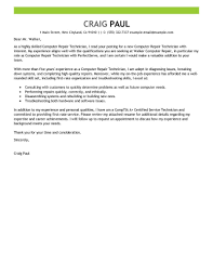 Leading Professional Computer Repair Technician Cover Letter Examples Resources Myperfectresume