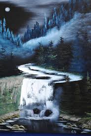 Its resolution is 900px x 900px, which can be used on your desktop, tablet or mobile devices. Midnight Waterfall I Painted This Picture After A Night Sat In The Lake District Painting By Chris Oldham Saatchi Art