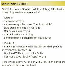 Goonies Drinking Game From Barmeister Com Drinking Games Drinking Booze Cruise