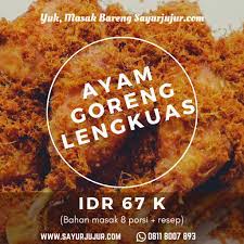 1 ekor ayam (dipotong kecil). Sayur Siap Masak 8 Porsi Ayam Goreng Lengkuas Dengan Daun Salam Asam Jawa Bawang Kemiri Ketumbar Shopee Indonesia
