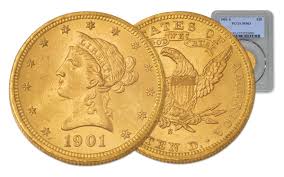 14k gold filled american walking liberty 1 oz silver eagle dollar coin edge coin bezel frame mount 40.60mm x 3.05mm. 1901 S Us 10 Dollar Gold Liberty Head Eagle Coin Pcgs Ms63 Govmint Com