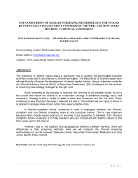 Such investments, however, could become haram because of secondary reasons: Pdf The Comparison Of Shariah Screening Methodology For Stocks Between Malaysia Security Commission Criteria And Dow Jones Method A Critical Assessment Buerhan Saiti Academia Edu