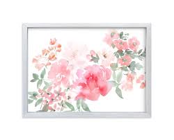Peony With Spring Flowers Art Print Watercolor Flowers Flower Art