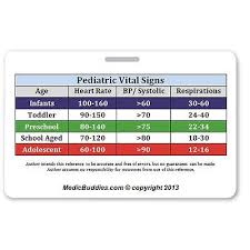 peds vital signs id badge perfect for emts paramedics