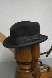 Vintage 50 S Black Wool Fur Blend Felt Classic Homburg Hat Etsy Hats For Men Homburg Hat Hats