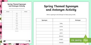 We did not find results for: Spring Themed Synonym And Antonym Worksheet
