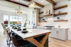 It has nice woody texture with the bright brown color. Rustic Kitchen Island Ideas Designing Idea