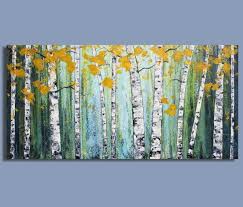 Birch Tree Canvas Art Original Painting Abstract Painting Landscape Painting Birch Tree Canvas Wall Art By Sage Mountain Studio Abstract Painting Tree Painting Birch Tree Painting