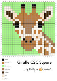 Create a scene with our range of picture perfect cross stitch kits. My Hobby Is Crochet Free Crochet Pattern Graph Giraffe C2c Square Wildlife Graphghan Cal Block 9