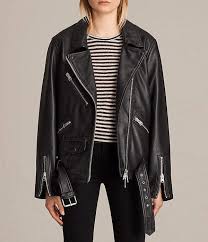 Allsaints Oversized Leather Biker Jacket All Saints Leather Jacket Leather Jackets Women Leather Moto Jacket Outfit