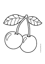 Black And White Bowl Of Fruit Clipart Cherry Fruits Coloring Pages For Kids Printable Free Fruit Coloring Pages Coloring Pages Fruits Drawing