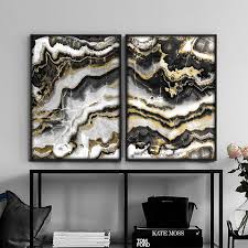 Abstract Black And Gold Wall Art Pin On Ck