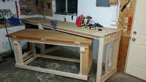2x4 Work Bench With Nested Rolling Assembly Table Assembly Table Garage Work Bench Workbench