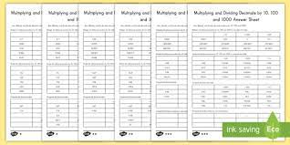 Multiplying and dividing fractions and mixed numbers. Multiplying And Dividing Decimals By 10 100 And 1000 Multiplying Decimals