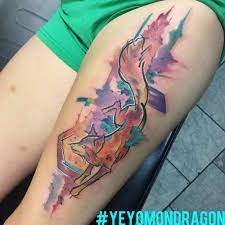 I became a watercolor tattoo artist 8 years ago when it was just starting to gain popularity. Sketch Watercolor Style Fox Tattoo On The Left Thigh