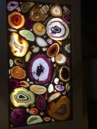 Agate Geode Wall Panel Mosaic Back Lite Homemade Etsy Diy Resin Art Resin Crafts Rock Collection Display