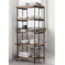 Regal Bucherregal H 163 Cm 5 Ebenen Teak Holz Metall Regal Metall Holz Regal Holz Regal Metall