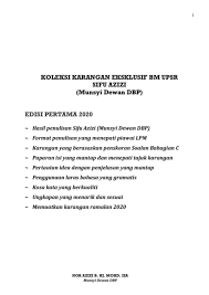 Upsr 50 Koleksi Karangan Eksklusif Bahasa Melayu Dan Ramalan Upsr 2020 Oleh Sifu Azizi Munsyi Dewan Dbp Edisi 2020 Pages 1 50 Text Version Anyflip