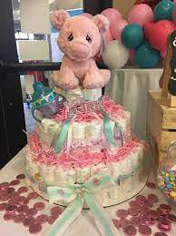 Pig Themed Diaper Cake Pig Baby Shower Baby Shower Elephants Girl Farm Baby Shower Theme