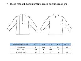 Boys Long Sleeve Size Chart Quality Junior Golf Apparel