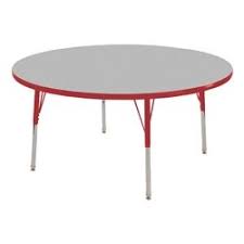 Norwood Commercial Furniture Round Adjustable Height Activity Table 36 Diameter Activity Table Ecr4kids Hardwood Table