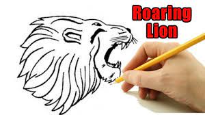 The mane for the male lion is also simplified, and appearing as a larger shape. How To Draw A Lion Head Roaring Easy Outline Drawing Step By Step Sketch Tutorial For Beginners Youtube