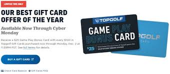 Expired Topgolf Buy 100 Gift Card Get 25 Bonus Card
