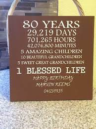 The first, below left, is to set up a large dictionary and ask each guest to leave a message highlighting a word that describes the birthday boy / girl. 80 Year Old Birthday Wood Sign Can Be Customized To Any Age Etsy 80th Birthday Party Grandmas Birthday Party 80th Birthday