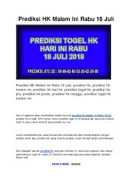 Hasil pengeluaran hk live hari ini tercepat. Prediksi Hk Malam Ini Rabu 18 Juli