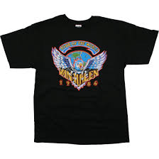 Van Halen Tour Of The World Black T Shirt Tee Liquid Blue