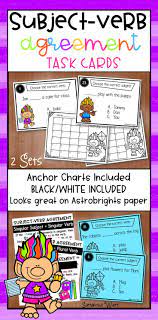 Looking For A Fun Way To Practice Subject Verb Agreement These Task Cards Are A Great Supplement To Your L Subject And Verb Subject Verb Agreement Task Cards