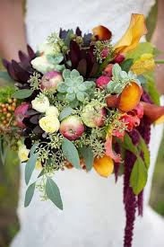 Dual tone purple calla lilies with white edges give the bouquet depth, elegance, and. Gallery Apple Roses Lily Fall Wedding Bouquet For Rustic Wedding Deer Pearl Flowers