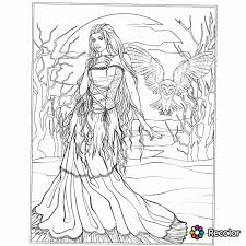Halloween Gothic Coloring Page Witch Coloring Pages Fairy Coloring Pages Fairy Coloring