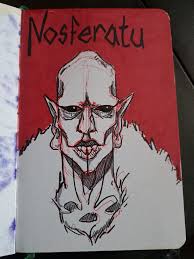 Good evening, Drac Pack. 🦇 Here is another fine piece of art from Drac,  himself that I wanted to share with you— Nosferatu