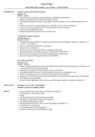 security intern resume samples velvet