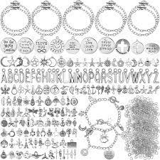 Amazon.com: Highergo 469 Pieces Bangles Making Kit, 10 Pieces Round Link  Chain Bracelets with OT Toggle Clasp, 159 Pieces Moon Stars Tibetan Silver  Charms and 300 Pieces Open Jump Ring for Jewelry