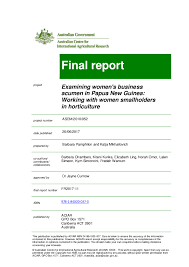Pdf Final Report Examining Women S Business Acumen In Papua New Guinea Working With Women Smallholders In Horticulture Barbara Pamphilon And Barbara Chambers Academia Edu