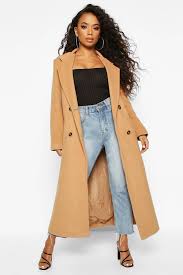 No matter how many sweaters you have on under, you'll still look sleek. Petite Belted Double Breasted Wool Look Coat Boohoo Petite Outfits Dress Coat Outfit Petite Womens Clothing
