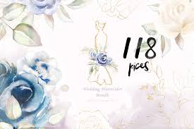 Set of floral branch watercolor flower rose pink arrangement. Watercolor Clipart Wedding Flowers By Greet Design Ideas Thehungryjpeg Com