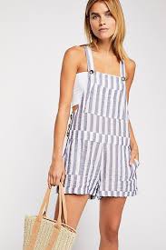 Black And White Striped Overalls Shorts Beachside Overalls Clothes For Women Fashion Clothes