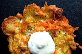 Zucchini And Carrot Fritters With Yogurt Mint Dip Recipe Recipe Recipes Fritters Vegetarian Recipes