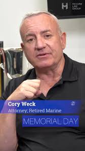 Today, we honor the brave men and women who made the ultimate sacrifice for  our country., Join us for a special Memorial Day message from Cory  Weck—retired Marine Corps officer and personal injury ...