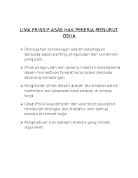 Maybe you would like to learn more about one of these? Doc Lima Prinsip Asas Hak Pekerja Menurut Osha Nazrul Idham Academia Edu