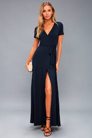 Evolve Navy Blue Wrap Maxi Dress Maxi Wrap Dress Maxi Dress Navy Blue Maxi Dress