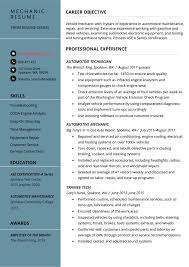 There are a wide variety of free templates on the web that take care of the formatting for you—all you have to do is download the file. Mechanic Resume Example Writing Tips Resume Genius