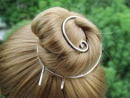 Bun Cage Hair Fork Silver Hair Stick Metal Hair Clip Hair Etsy Silver Hair Clip Hair Accessories Metallic Hair