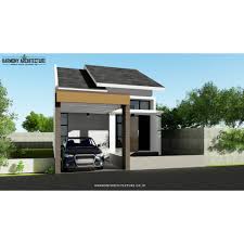 Rumah minimalis 2 lantai type 45. Desain Rumah Minimalis Modern 1 Lantai Lahan 7 X 18 Shopee Indonesia