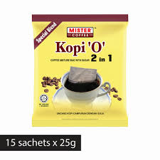 Kopi ini sudah siap minum, dalam kotak isi 5 sachet. Kopi O 2 In 1 Special Blend Coffee Bag 25g X 15 S Mister Coffee