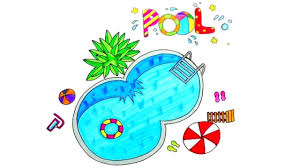 How To Draw Swimming Pool Drawing And Coloring Channel Pool Drawing Drawing For Kids Swimming Pool Drawing
