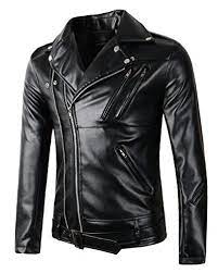 New Mens Causal Belted Design Slim Pu Leather Biker Zippe Https Www Amazon Com Dp B010qzmnto Ref Cm Leather Jacket Men Jackets Men Fashion Leather Jacket